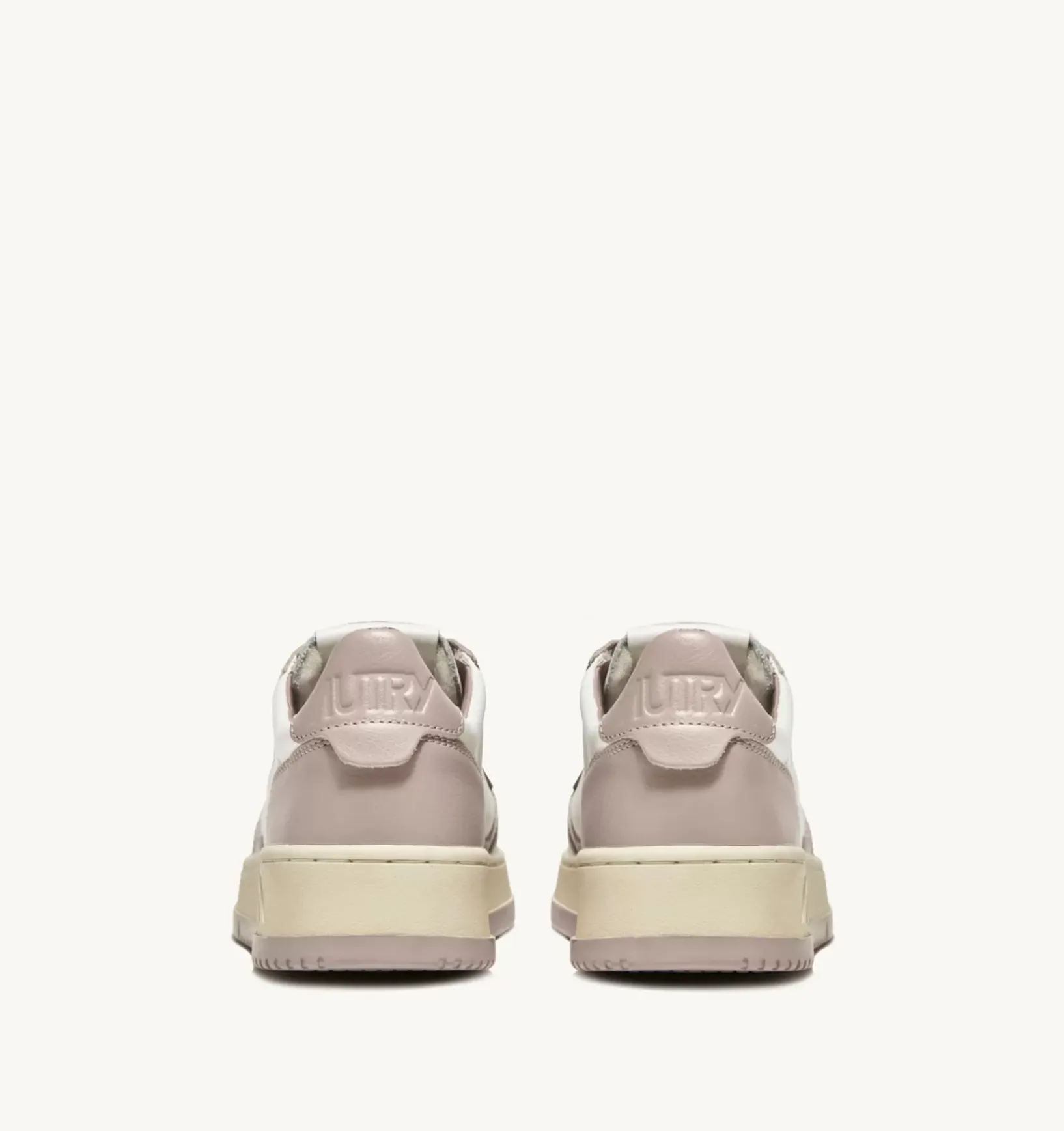 Sneakers Medalist Low In Pelle Bicolore Bianco E Mushroom