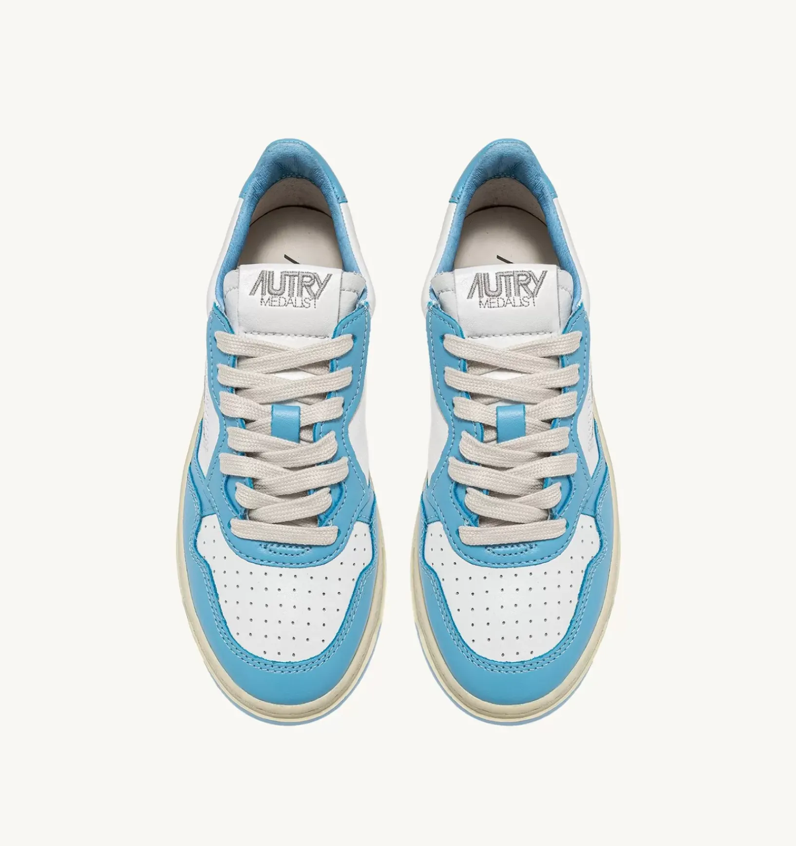 Sneakers Medalist Low In Pelle Bicolore Bianco E Sea
