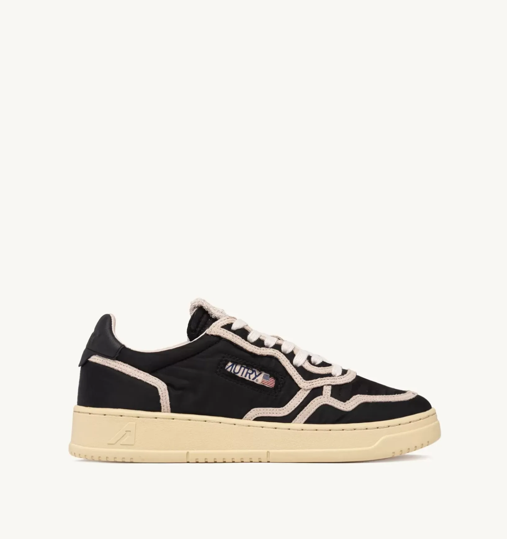 Sneakers Medalist Low In Nylon Nero E Suede Beige