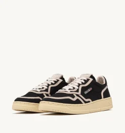 Sneakers Medalist Low In Nylon Nero E Suede Beige