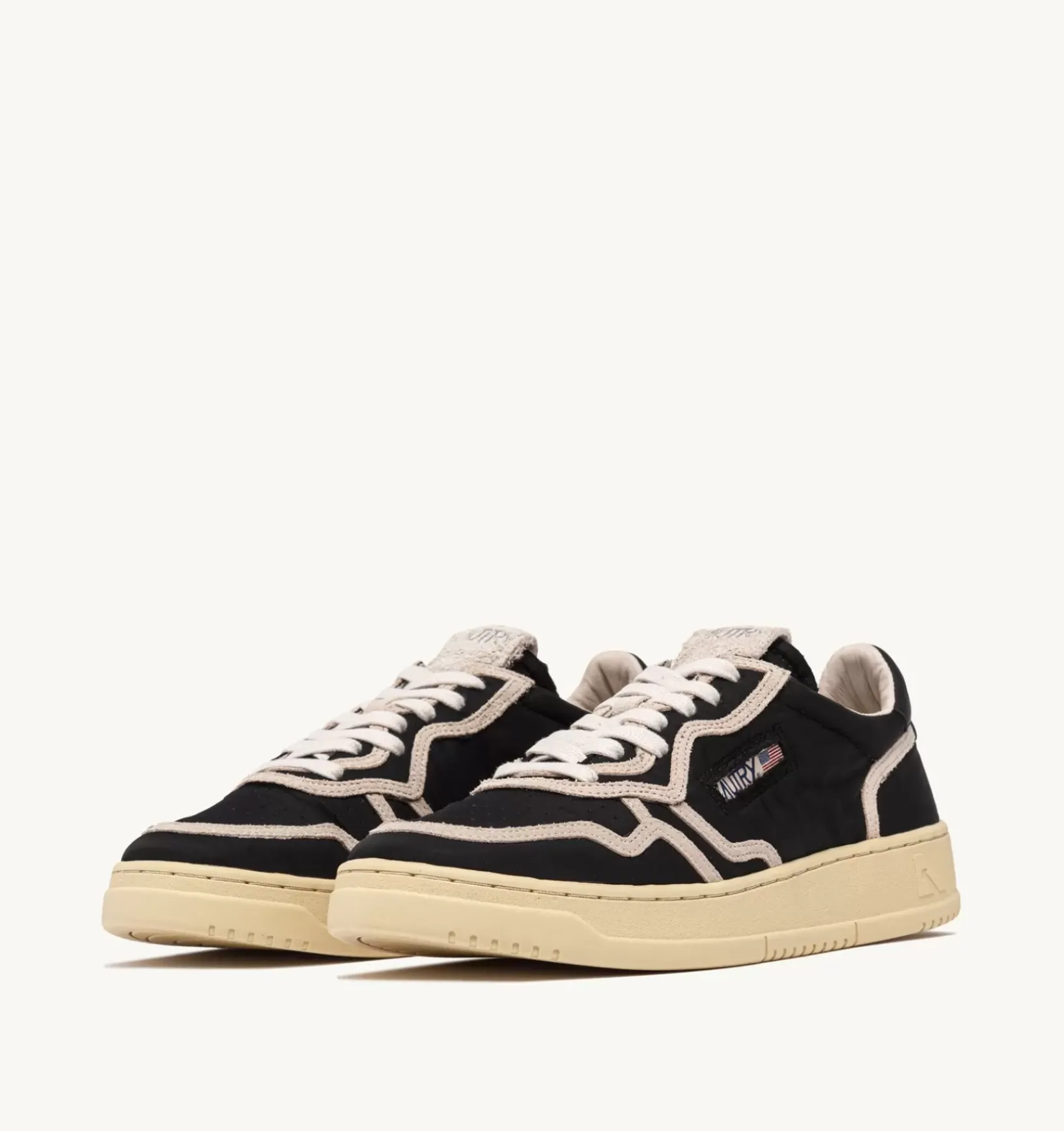 Sneakers Medalist Low In Nylon Nero E Suede Beige