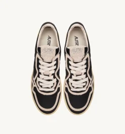 Sneakers Medalist Low In Nylon Nero E Suede Beige