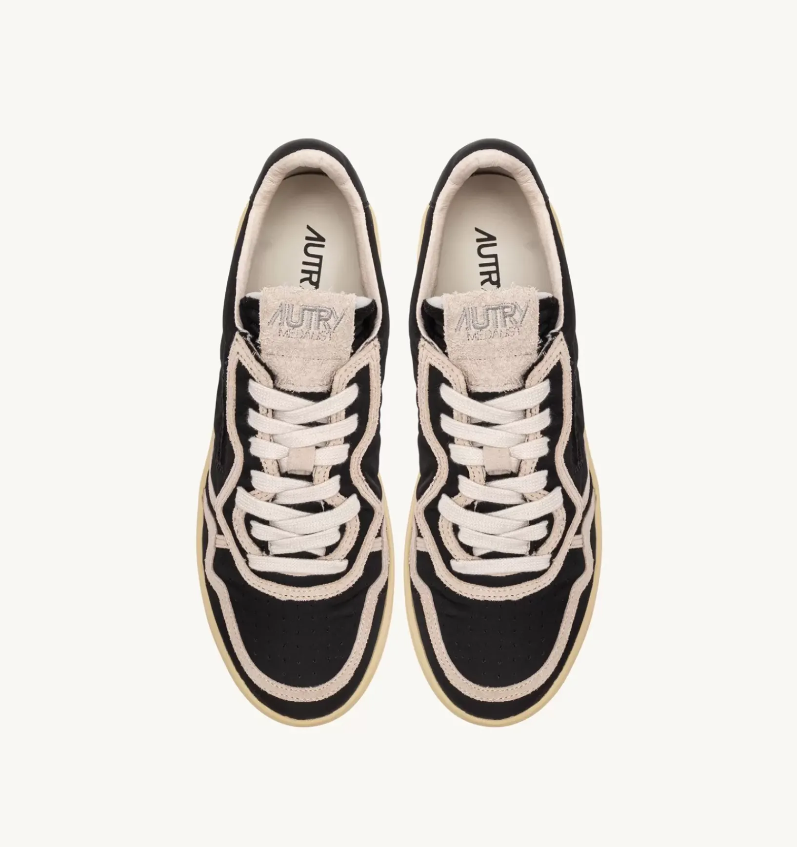Sneakers Medalist Low In Nylon Nero E Suede Beige