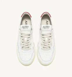 Sneakers Medalist Low In Pelle Bianca E Rossa