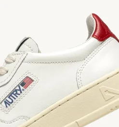 Sneakers Medalist Low In Pelle Bianca E Rossa