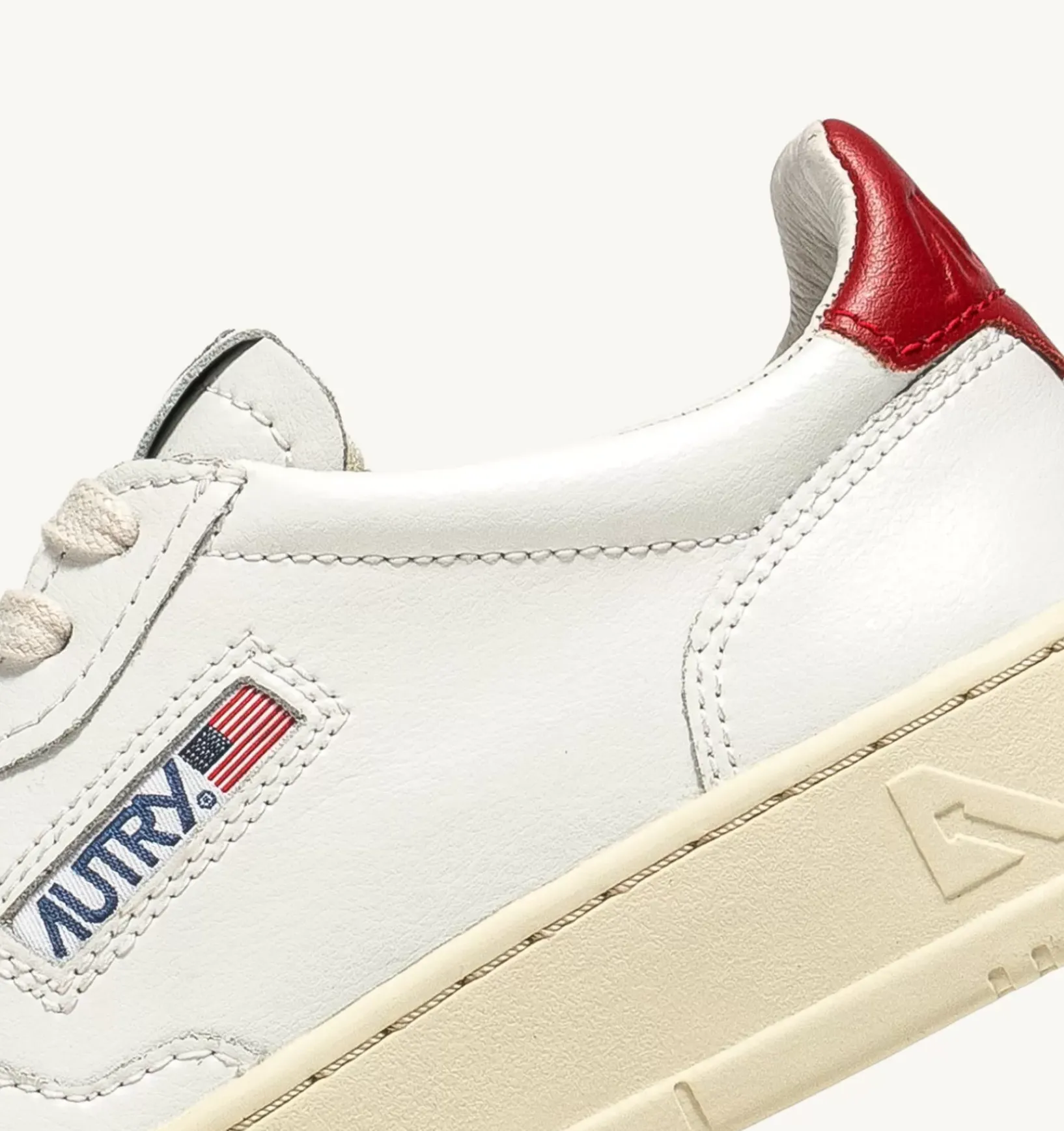 Sneakers Medalist Low In Pelle Bianca E Rossa