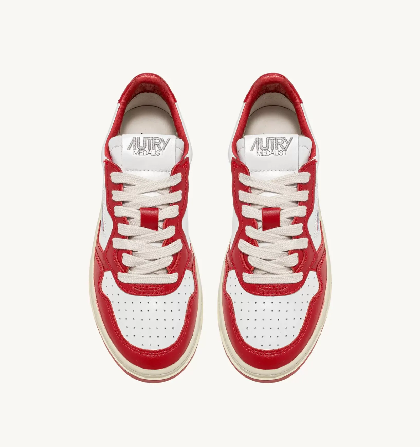 Sneakers Medalist Low In Pelle Bicolore Bianco E Rosso