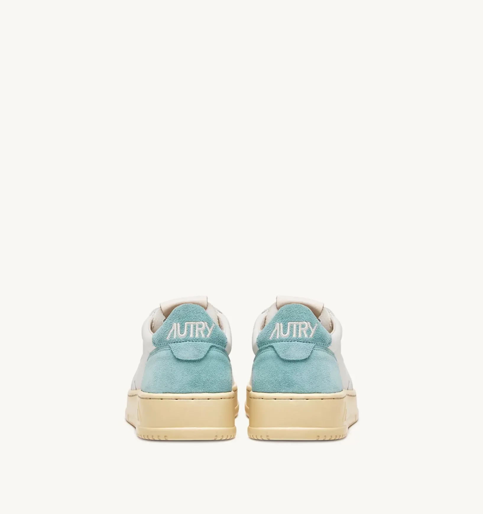 Sneakers Medalist Low In Suede E Pelle Bianco E Turquoise