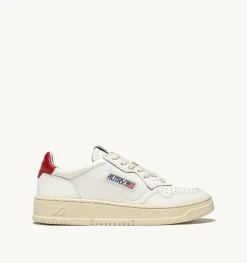 Sneakers Medalist Low In Pelle Bianca E Rosso