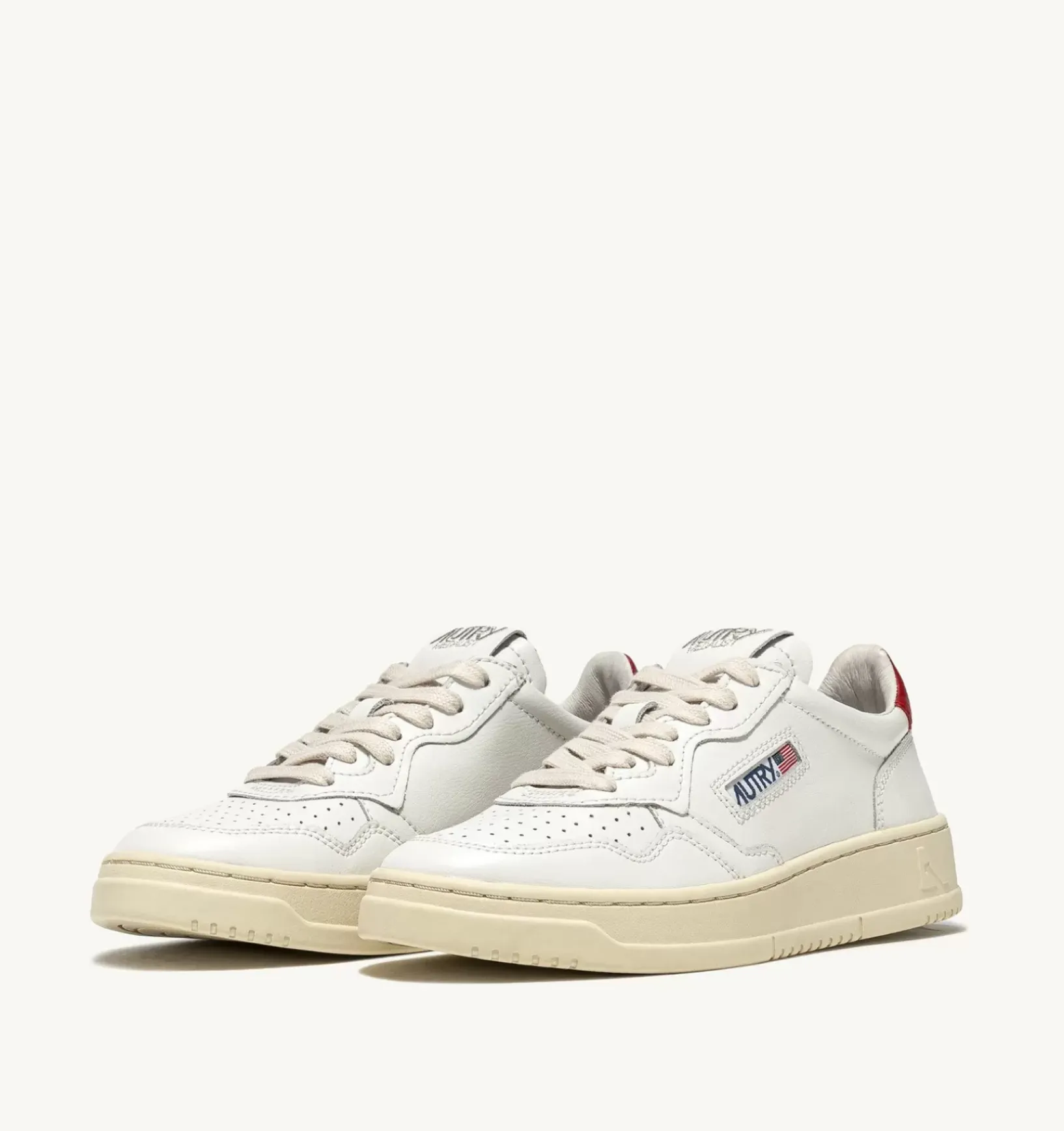 Sneakers Medalist Low In Pelle Bianca E Rosso