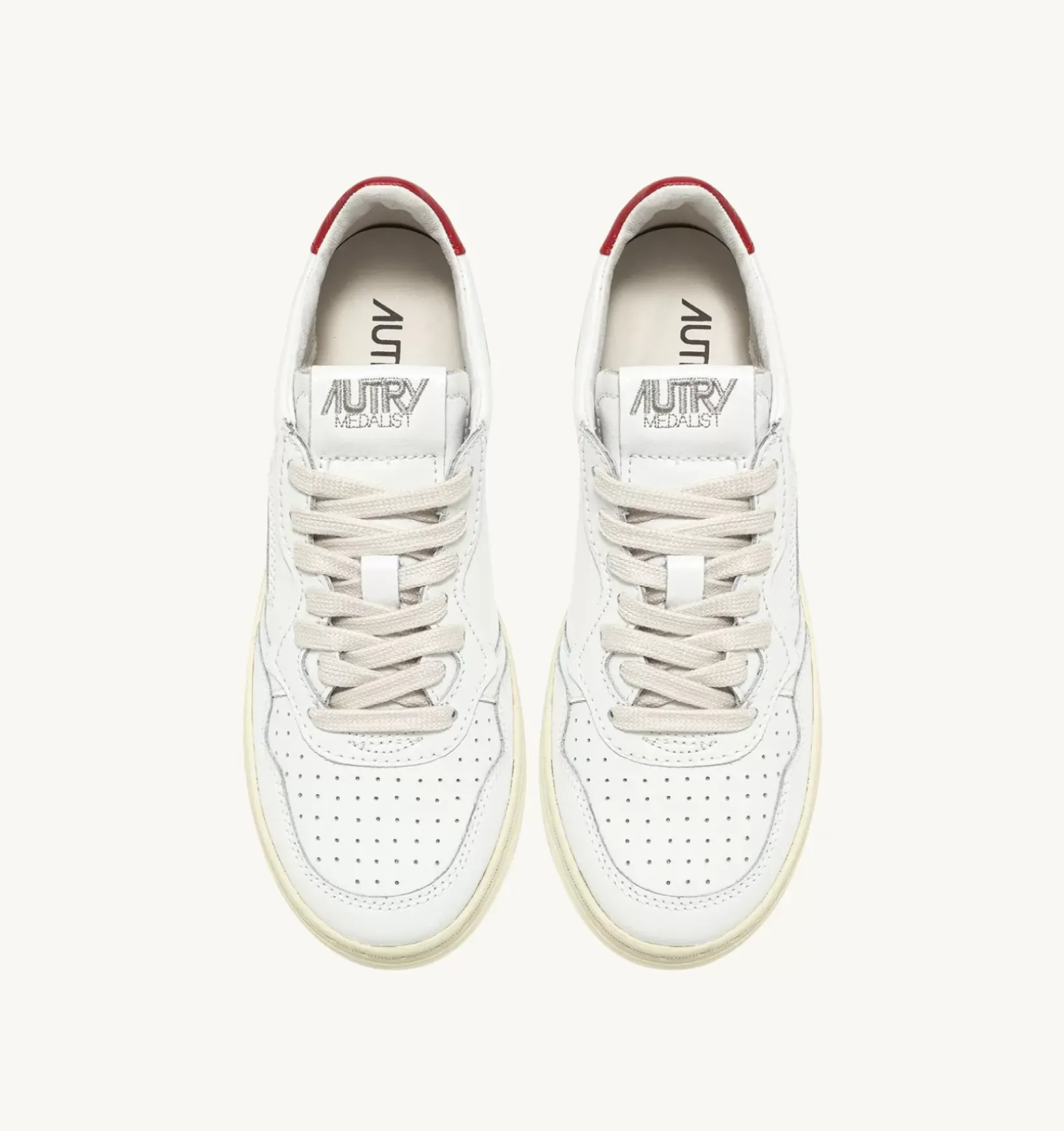 Sneakers Medalist Low In Pelle Bianca E Rosso