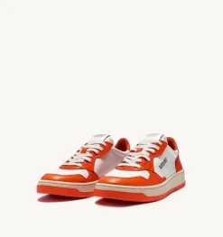 Sneakers Medalist Low In Pelle Bicolore Bianco E Tangerine