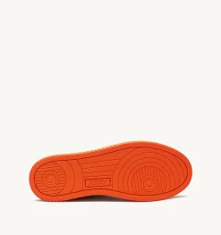 Sneakers Medalist Low In Pelle Bicolore Bianco E Tangerine