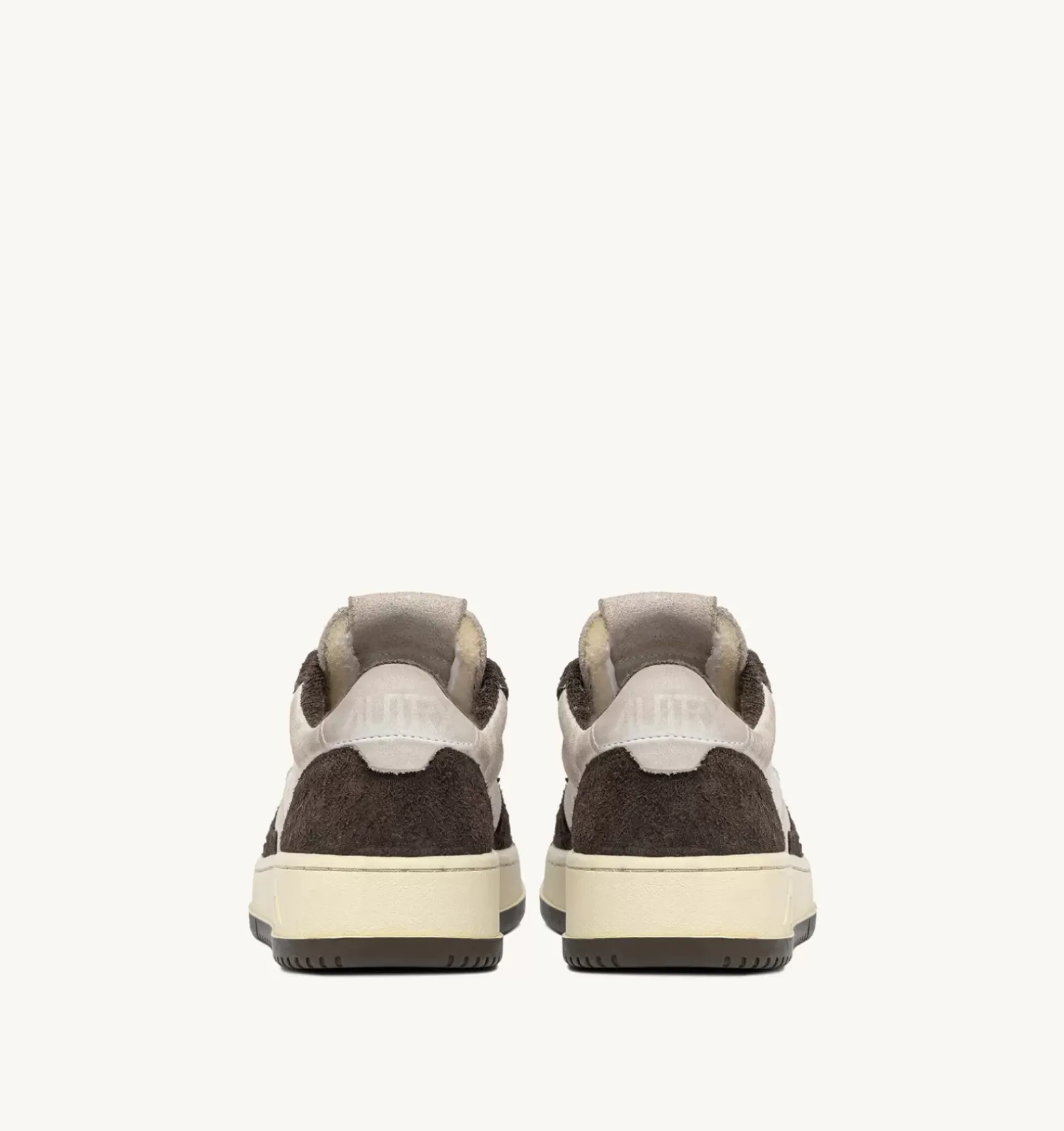 Sneakers Medalist Low In Suede Bianco E Suede Effetto Hair Marrone