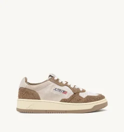 Sneakers Medalist Low In Suede Bianco E Suede Effetto Hair Mud