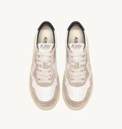 Sneakers Medalist Low In Pelle E Suede Bianco E Blu