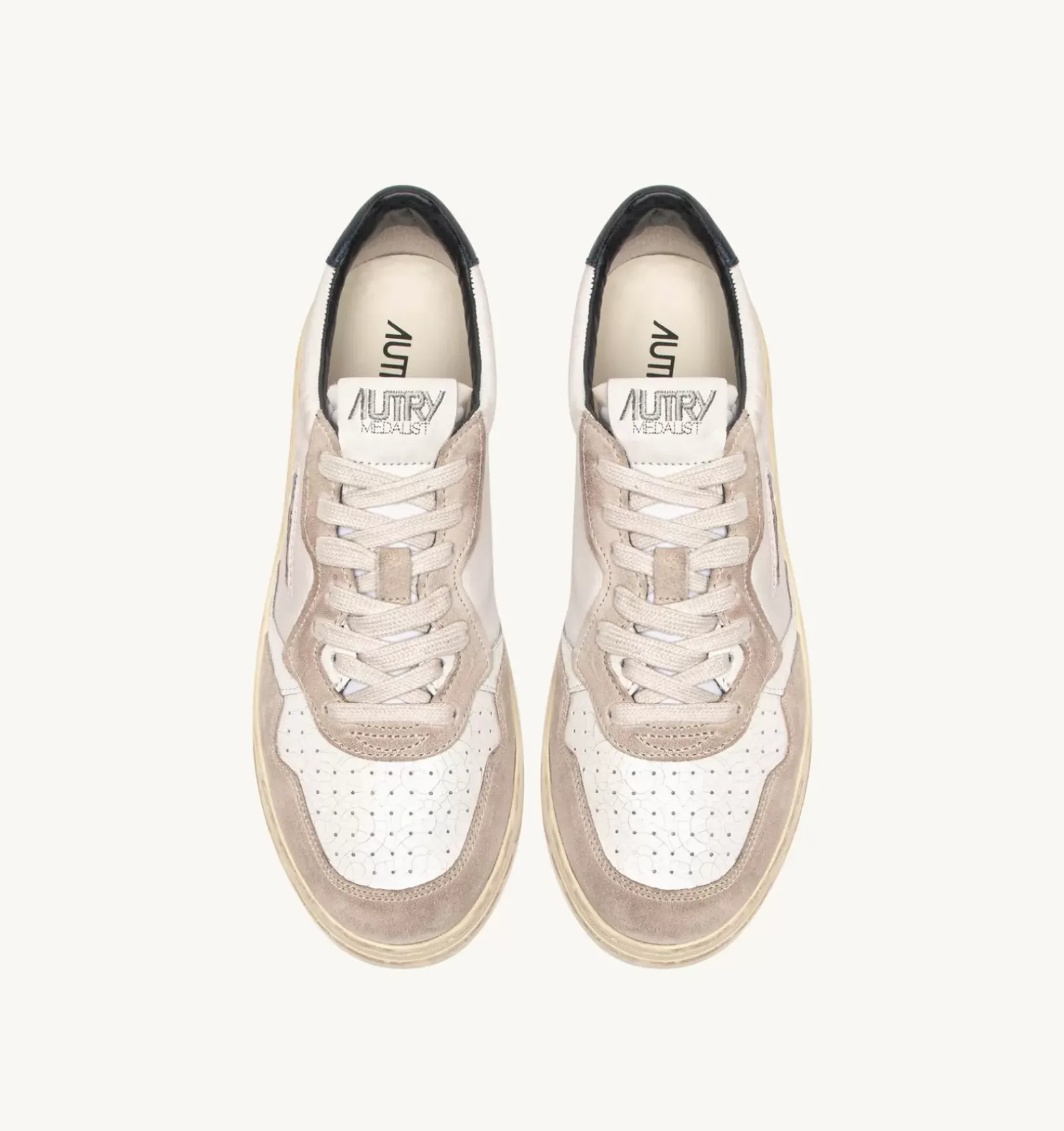 Sneakers Medalist Low In Pelle E Suede Bianco E Blu