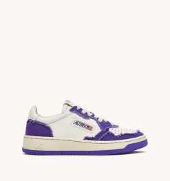 Sneakers Medalist Low In Pelle Di Capra E Tela Bianco Violet