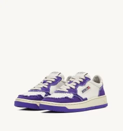 Sneakers Medalist Low In Pelle Di Capra E Tela Bianco Violet