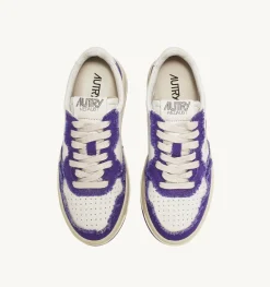 Sneakers Medalist Low In Pelle Di Capra E Tela Bianco Violet