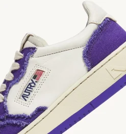 Sneakers Medalist Low In Pelle Di Capra E Tela Bianco Violet