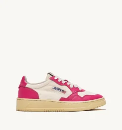 Sneakers Medalist Low In Pelle E Canvas Bianco E Bubble