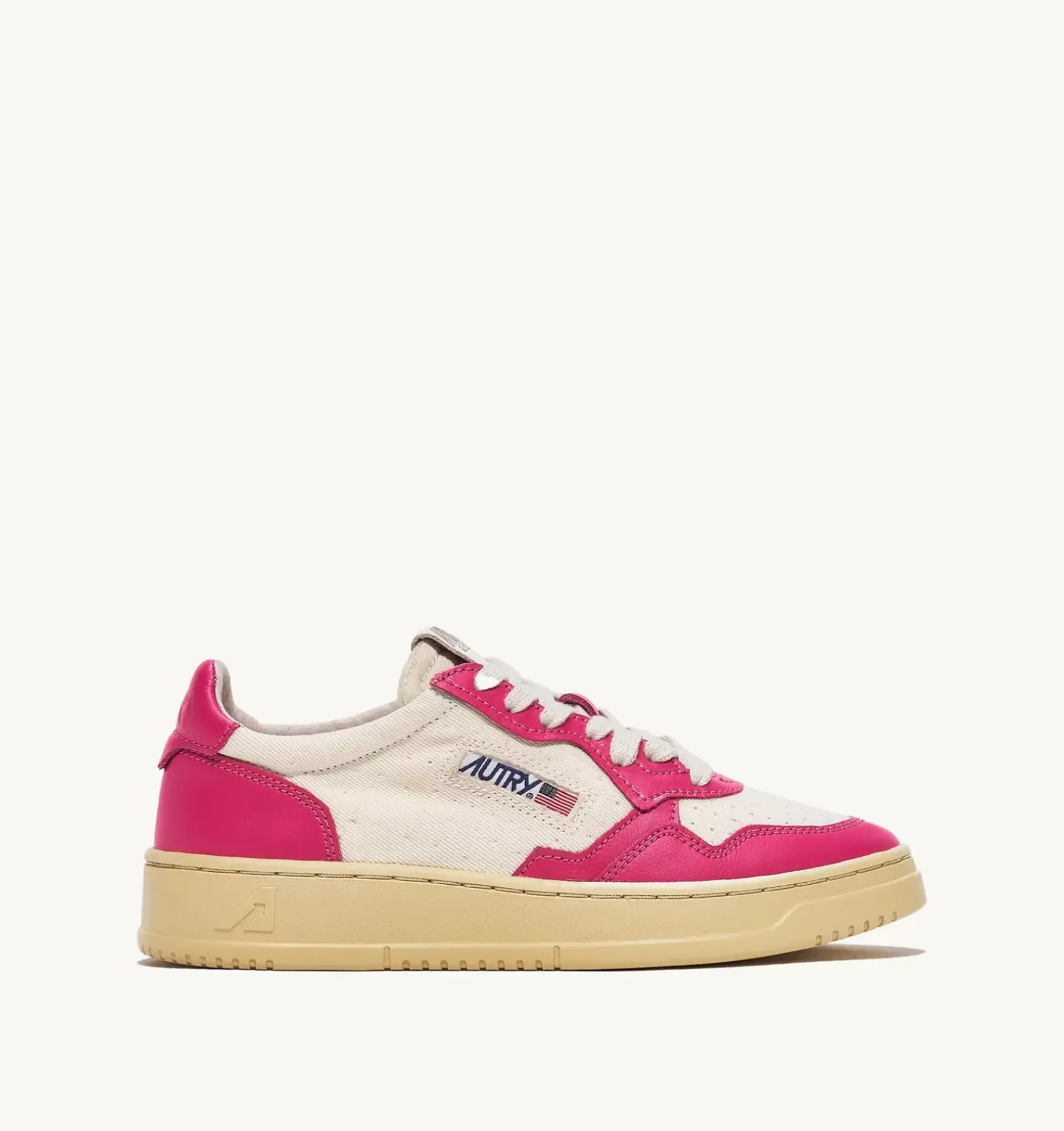 Sneakers Medalist Low In Pelle E Canvas Bianco E Bubble
