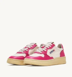 Sneakers Medalist Low In Pelle E Canvas Bianco E Bubble