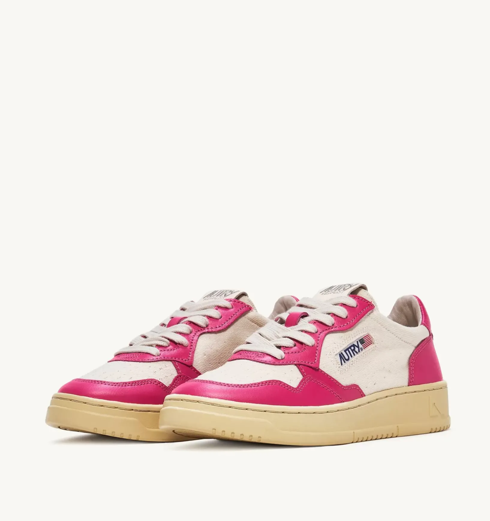 Sneakers Medalist Low In Pelle E Canvas Bianco E Bubble