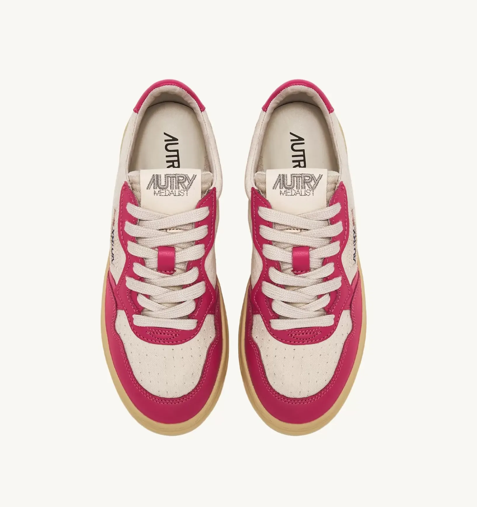 Sneakers Medalist Low In Pelle E Canvas Bianco E Bubble