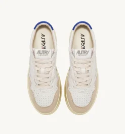 Sneakers Medalist Low In Suede E Pelle Bianca E Prince Blue