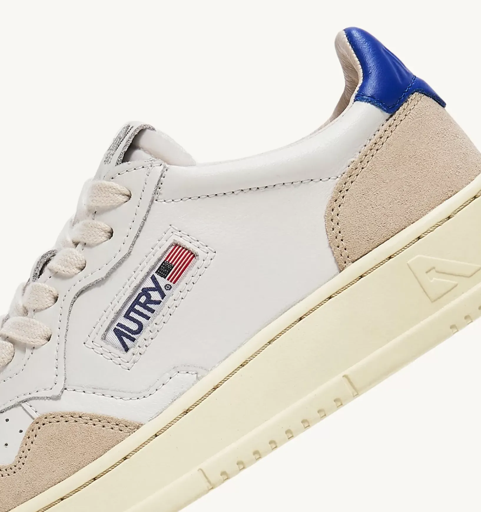 Sneakers Medalist Low In Suede E Pelle Bianca E Prince Blue
