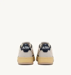 Sneakers Medalist Low In Velluto A Costine E Suede Bianco E Blu