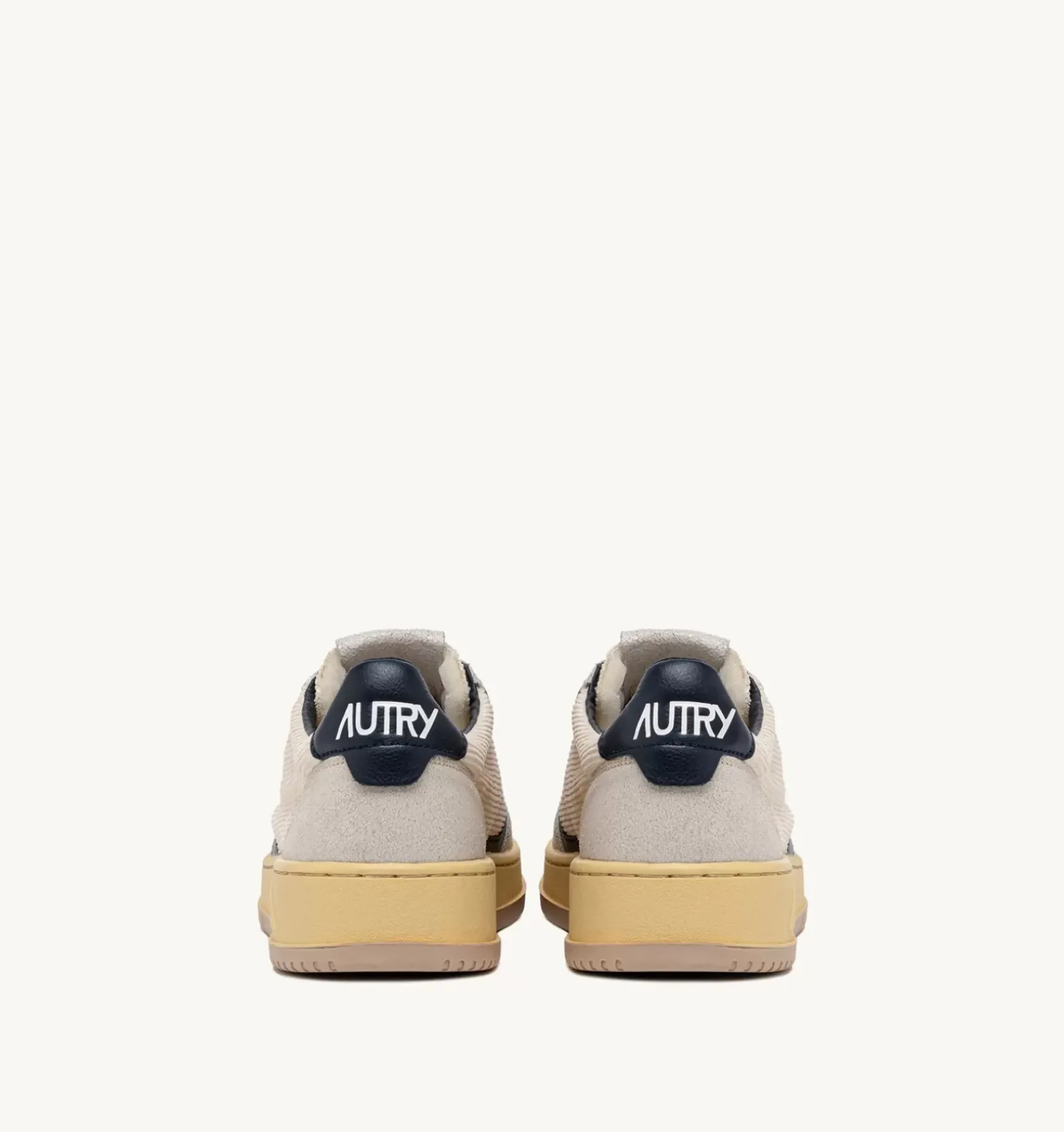 Sneakers Medalist Low In Velluto A Costine E Suede Bianco E Blu