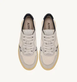 Sneakers Medalist Low In Velluto A Costine E Suede Bianco E Blu