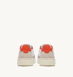 Sneakers Medalist Low Pelle Di Capra E Nabuk Bianco Arancione
