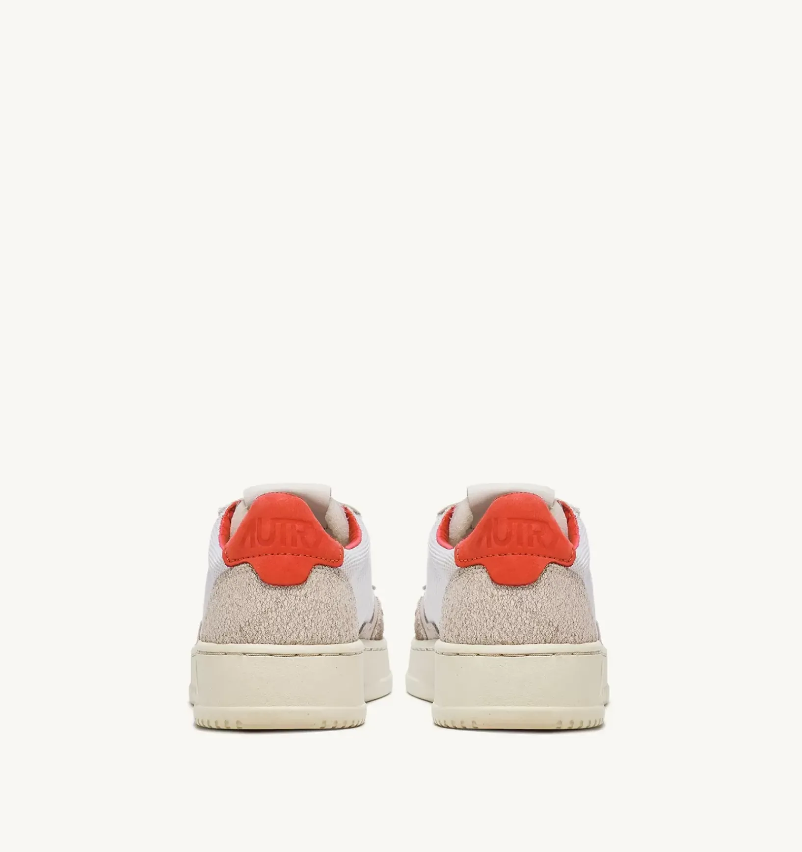 Sneakers Medalist Low Pelle Di Capra E Nabuk Bianco Arancione