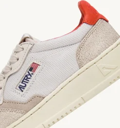 Sneakers Medalist Low Pelle Di Capra E Nabuk Bianco Arancione