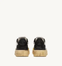 Sneakers Medalist Low Super Vintage In Pelle Bianco Nero Giallo