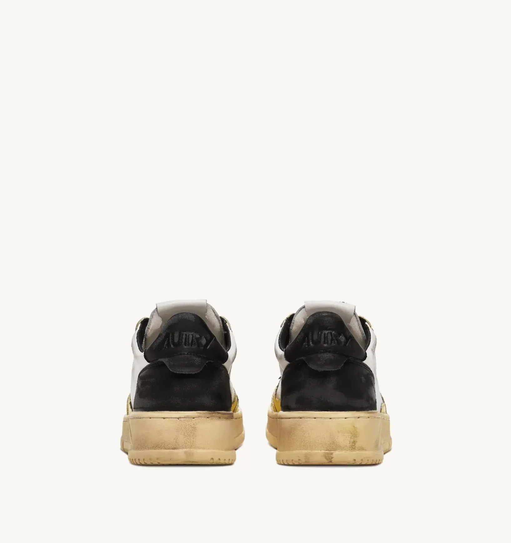 Sneakers Medalist Low Super Vintage In Pelle Bianco Nero Giallo