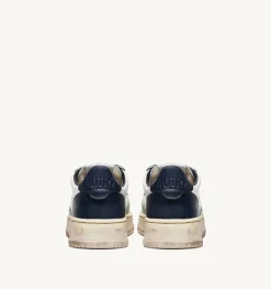 Sneakers Medalist Low Super Vintage In Pelle Bianco Nile Blu