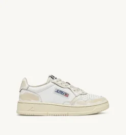 Sneakers Medalist Low Super Vintage In Pelle Asportable Bianco Ivory