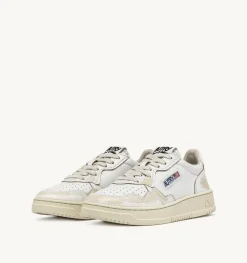 Sneakers Medalist Low Super Vintage In Pelle Asportable Bianco Ivory