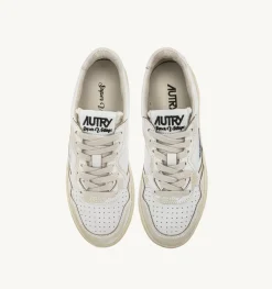 Sneakers Medalist Low Super Vintage In Pelle Asportable Bianco Ivory