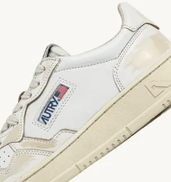 Sneakers Medalist Low Super Vintage In Pelle Asportable Bianco Ivory