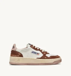 Sneakers Medalist Low Super Vintage In Pelle Bianco Marrone Rosa