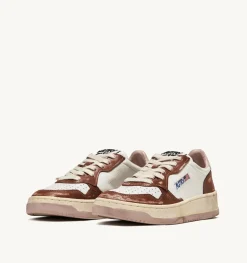 Sneakers Medalist Low Super Vintage In Pelle Bianco Marrone Rosa