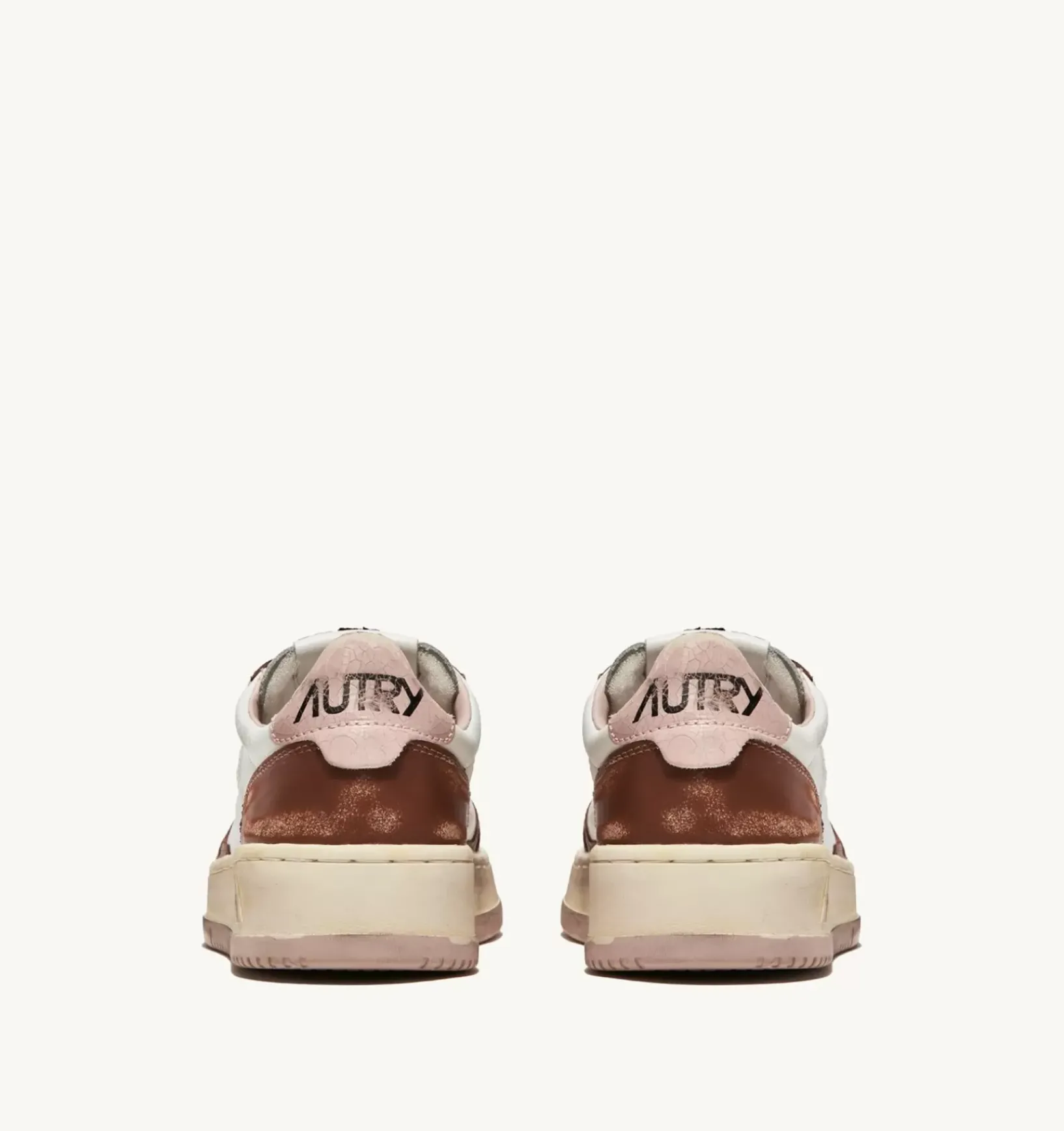 Sneakers Medalist Low Super Vintage In Pelle Bianco Marrone Rosa