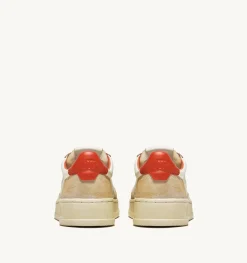Sneakers Medalist Low Super Vintage In Pelle Yellowing Bianco Arancio