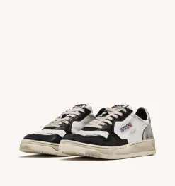 Sneakers Medalist Low Super Vintage In Pelle Bianco Nero E Argento